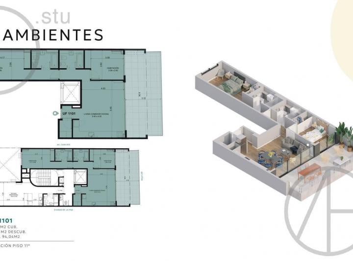 Departamento en venta 2 ambientes en Belgrano