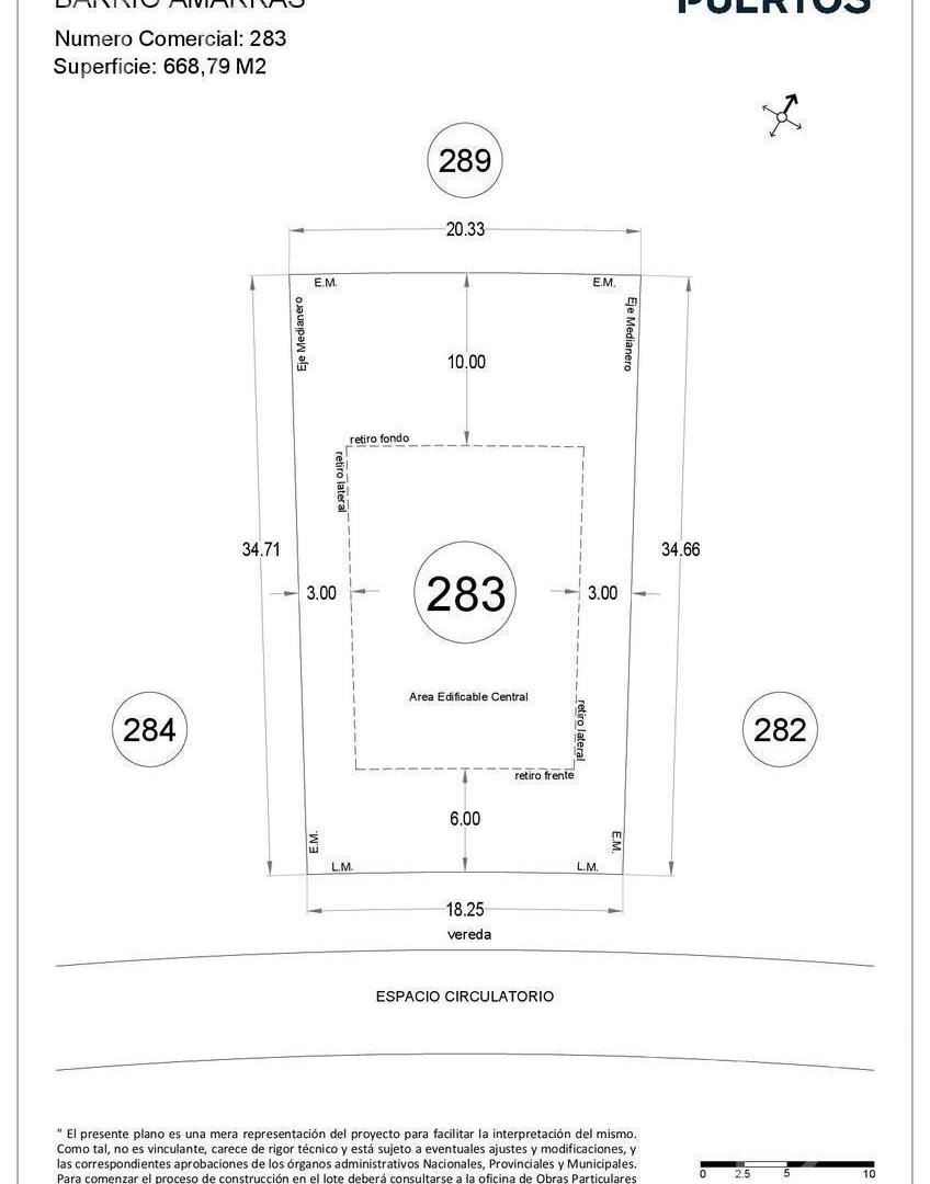 Terreno en venta en lote interno con orientación norte en Amarras Puertos Escobar