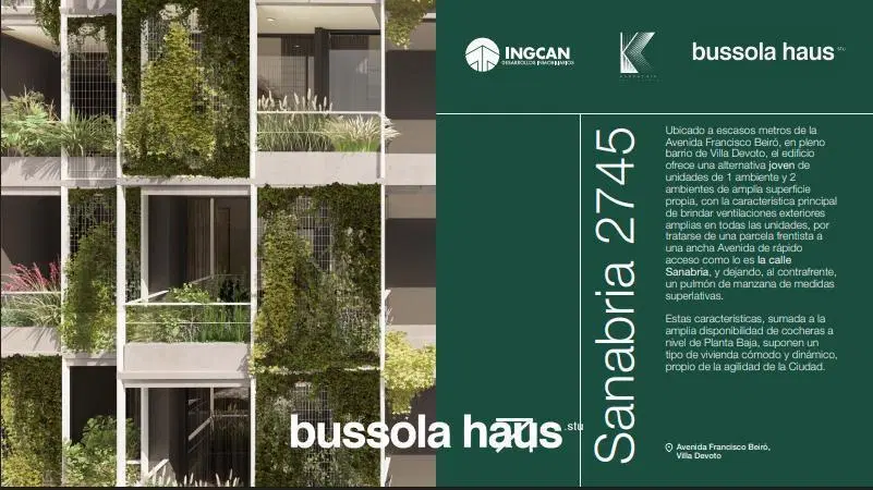 Departamento 2 ambientes en venta en Devoto en construcción 2
