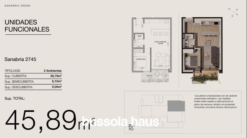 Departamento 2 ambientes en venta en Devoto en construcción