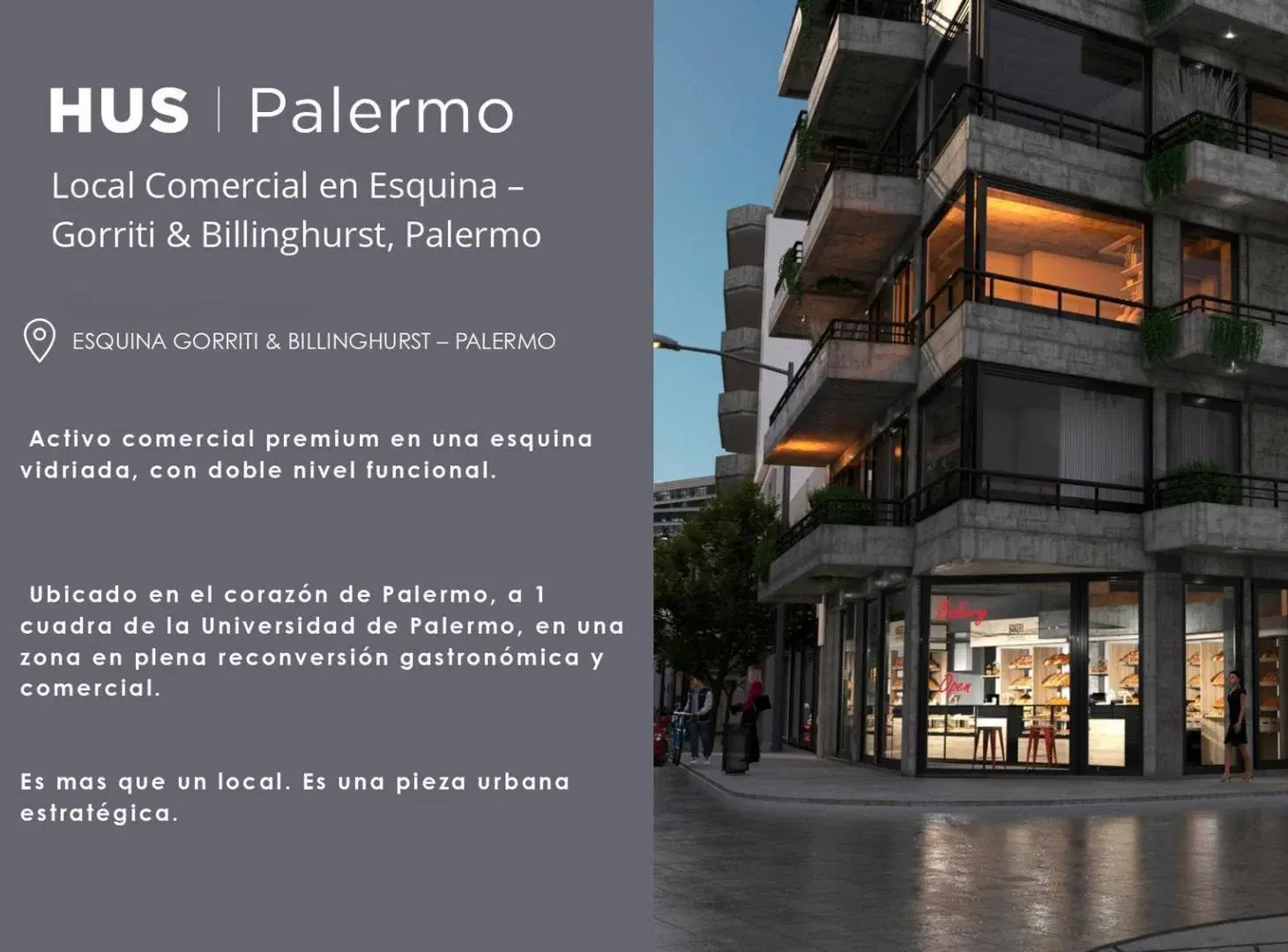 LOCAL COMERCIAL EN ESQUINA - Billinghurst y Gorriti - HUS PALERMO 1