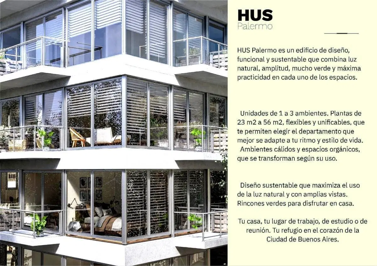 Departamentos 1 amb desde 37 m² - Esquina Billinghurst y Gorriti -Hus Palermo 3