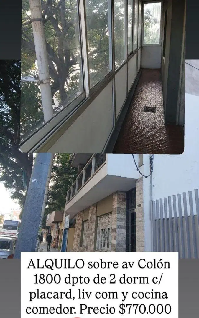 Alberdi Alquiler departamento 2 dor sobre Colon 2