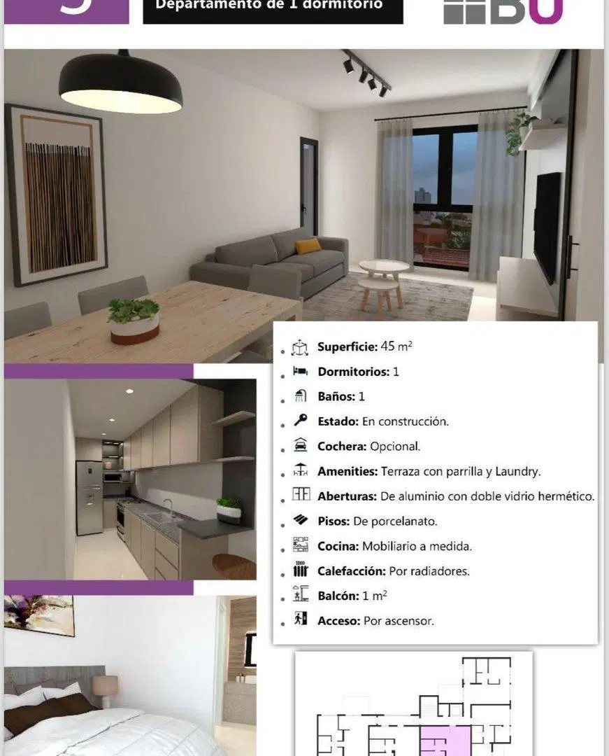 VENTA DPTO 1 DORMITORIO GUEMES 958, A ESTRENAR 3