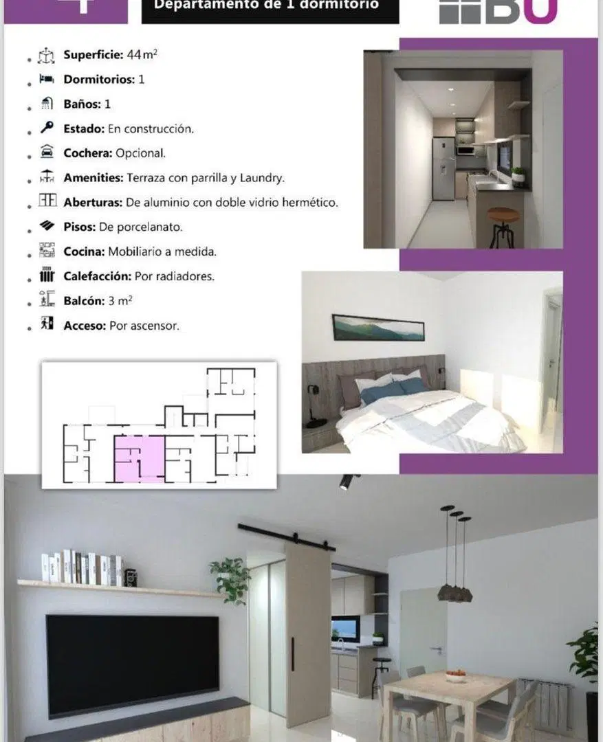 VENTA DPTO 1 DORMITORIO GUEMES 958, A ESTRENAR 2