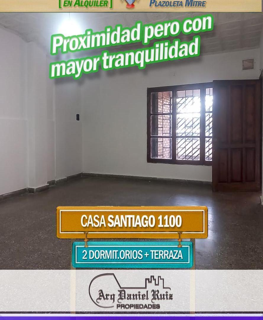 Casa 2 dormitorios con patio y terraza en Santiago 1100