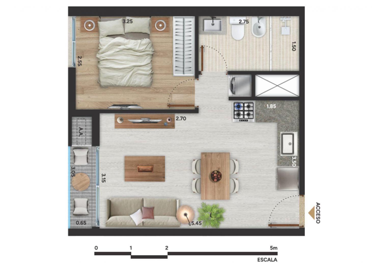 Foto de APARTAMENTO 1 DORMITORIO BALCON Y GGE, imagen 3
