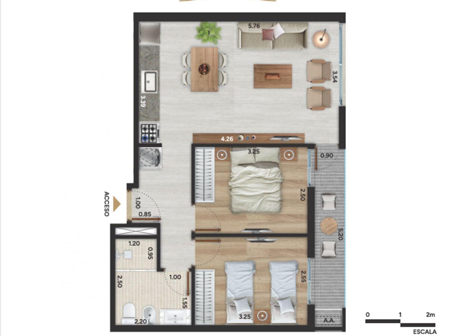 Foto de APARTAMENTO 2 DORMITORIOS CON BALCON Y GGE, imagen 5
