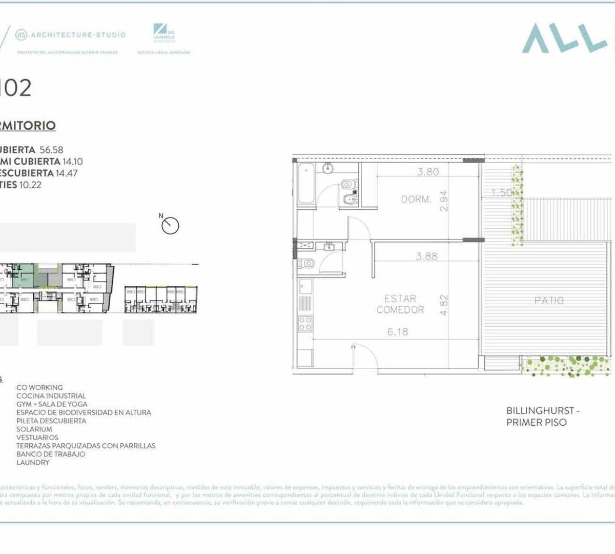 Departamento en venta (a estrenar) - 2 Ambientes - Palermo