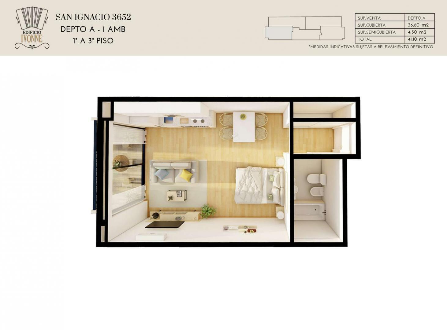 Foto de Departamento monoambiente en construcción Boedo, imagen 4