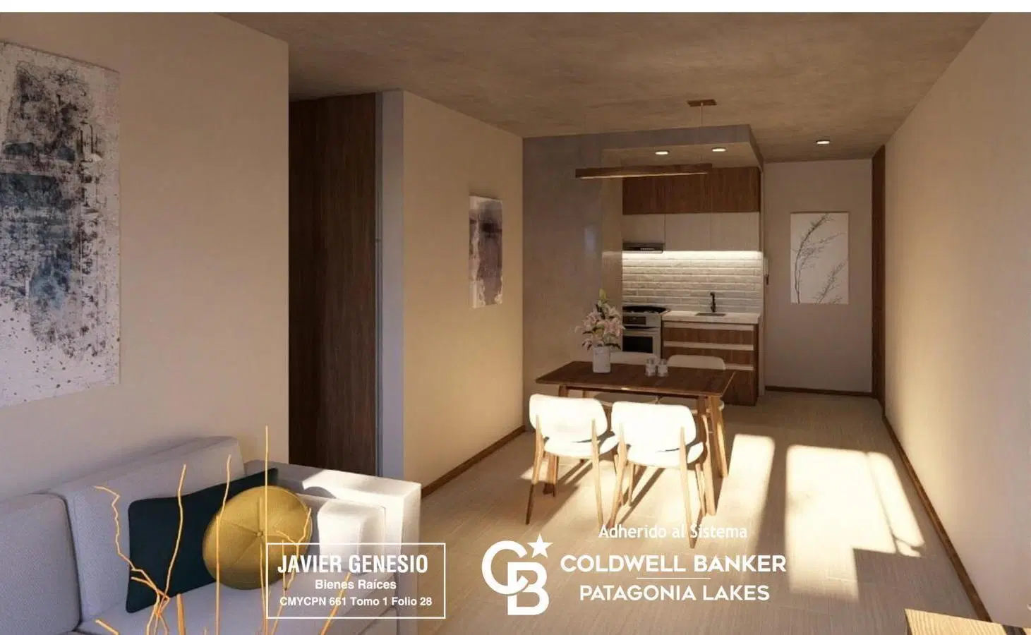 VENTA Departamento Monoambiente 42,72m2 UF 79  en pozo, Paseo Retamas, El Cruce, Villa la Angostura 2