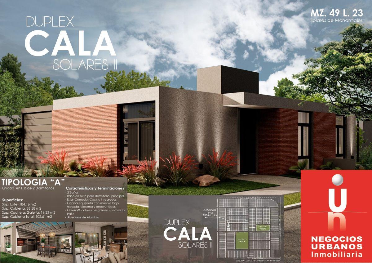 VENTA Bº SOLARES DE MANANTIALES M49 L23 DUPLEX PB 2 DORMITORIOS + 2 BAÑOS