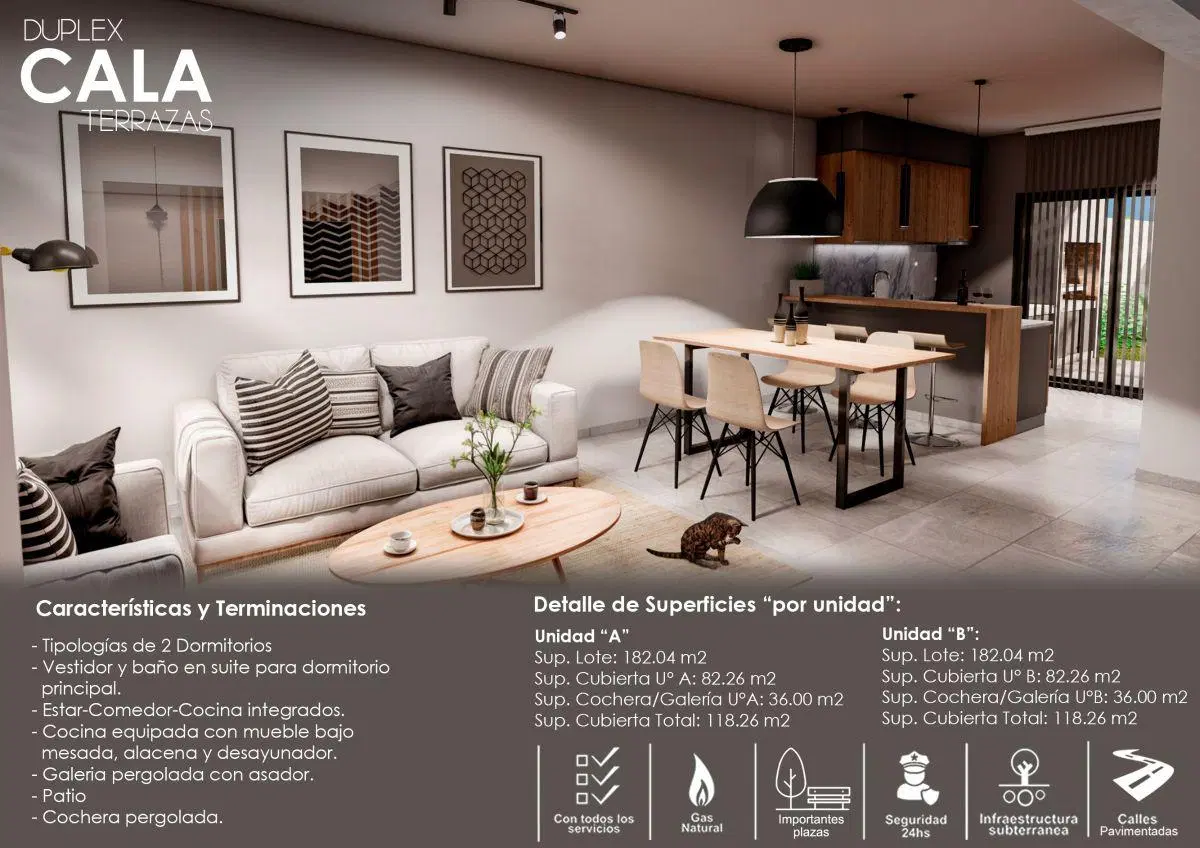 VENTA Bº TERRAZAS DE MANANTIALES M14 L05 DUPLEX PB 2 DOR+VESTIDOR + 2 BAÑOS 3