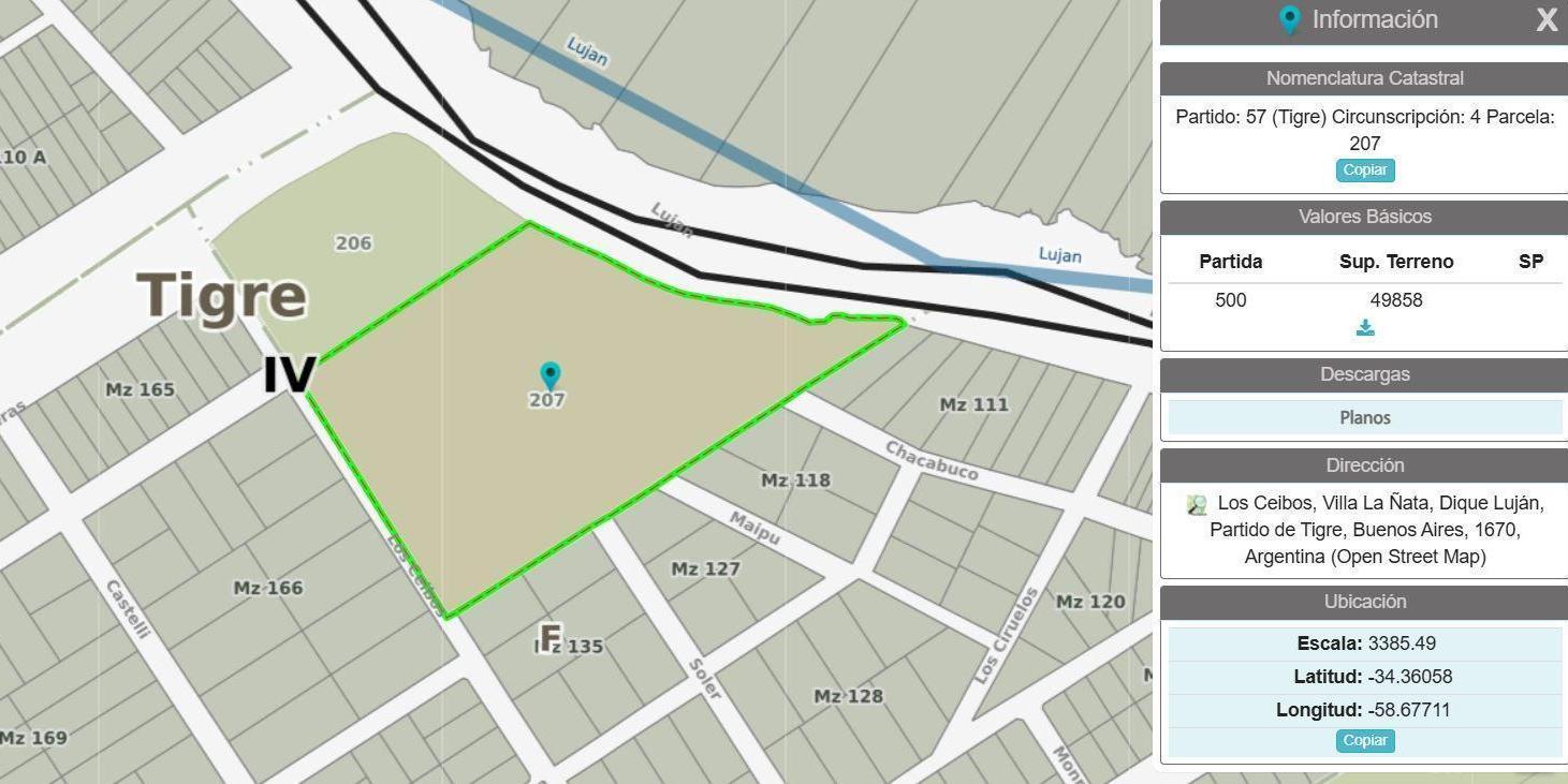 UNICA FRACCION EN VENTA 50.000 M2 CON 230 MTS SOBRE EL RIO LUJAN