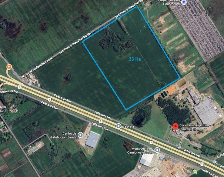 VENTA FRACCION 33 Ha Ruta 9 y Camino de la Costa Brava ZARATE