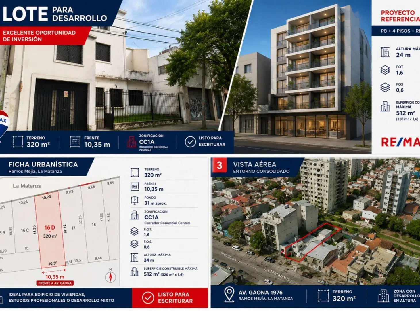 LOTE EN VENTA PARA DESARROLLO RAMOS MEJIA AV GAONA 2