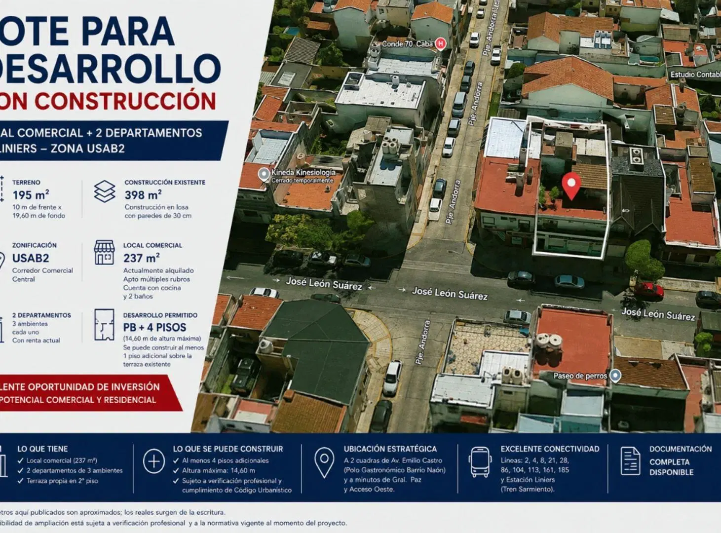 VENTA EN BLOQUE LOTE CON LOCAL + DOS DEPTO LINIERS 2