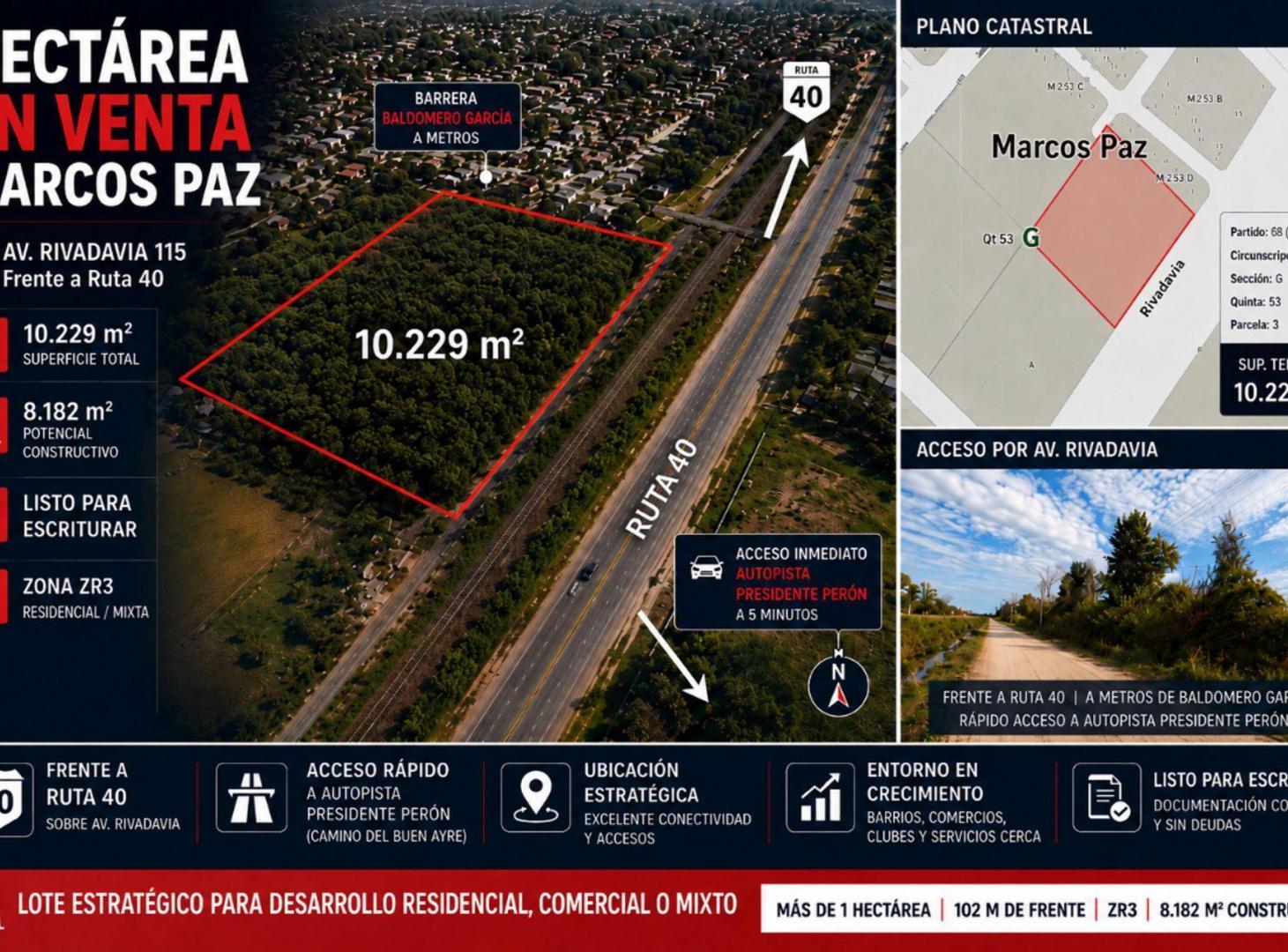 Foto de HECTAREA EN VENTA RUTA 40 MARCOS PAZ, imagen 2