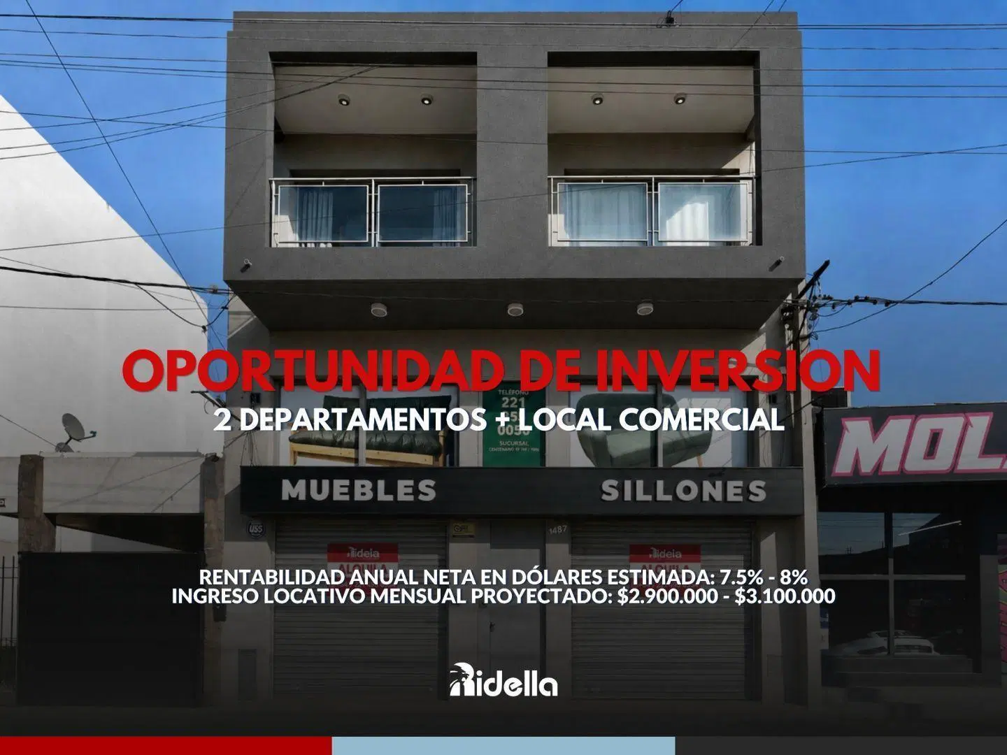 Bloque mixto | Renta neta estimada 7,5% | USD 2.050 mensuales proyectados 1
