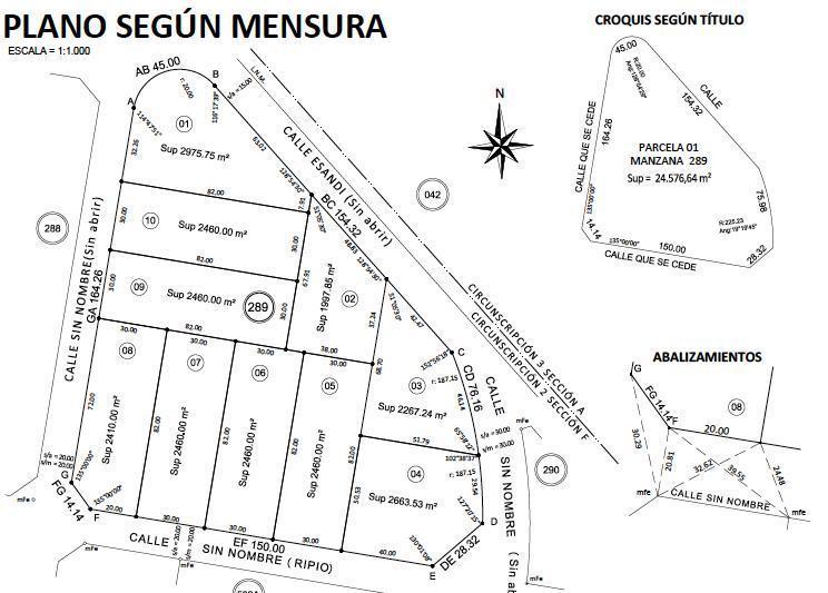 Venta de lote comercial, 2.267,24m2, sobre Esandi, Bariloche, Río Negro