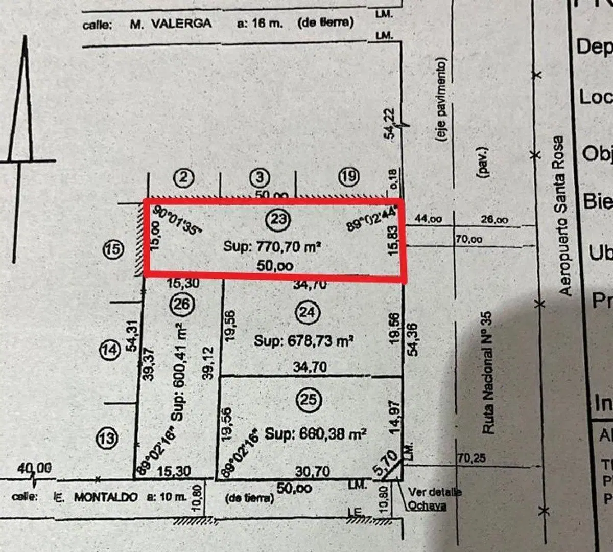 Terreno en Av. Eva Perón entre Montaldo y Valerga 3