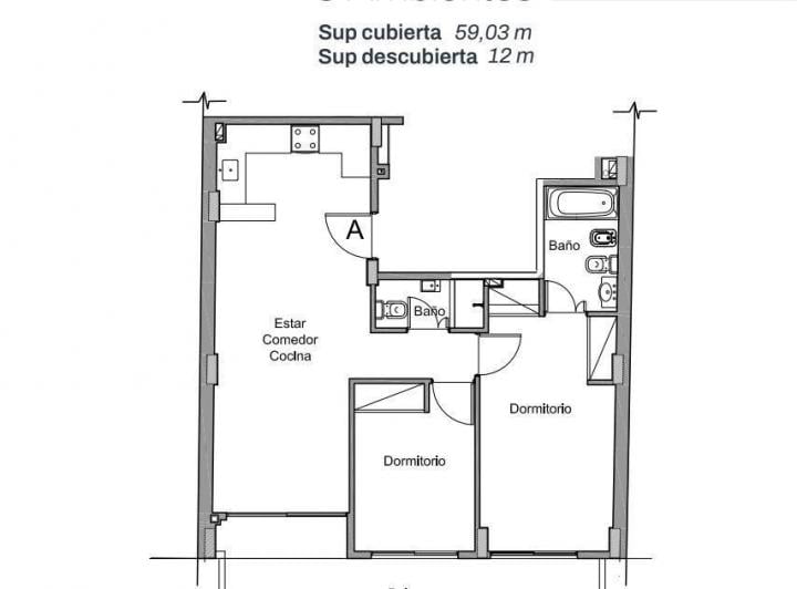 Venta departamento 3 ambientes Belgrano en pozo