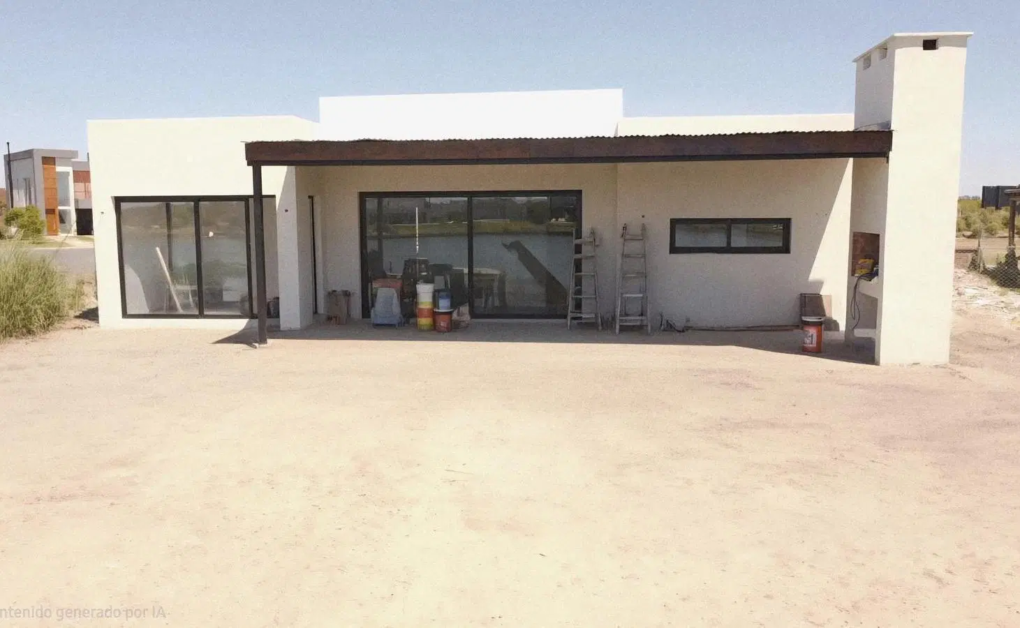 Casa de una planta al lago. 3