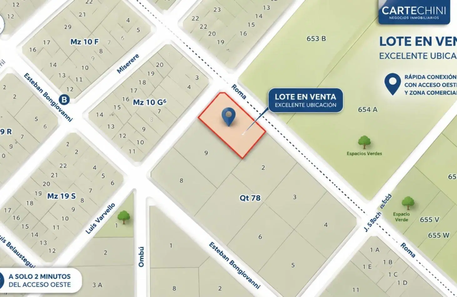 Lote terreno venta 1500m2 Paso del Rey 1