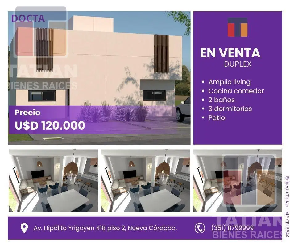 Oportunidad Exclusiva en Docta: Dúplex a Estrenar a Pasos del Colegio 2