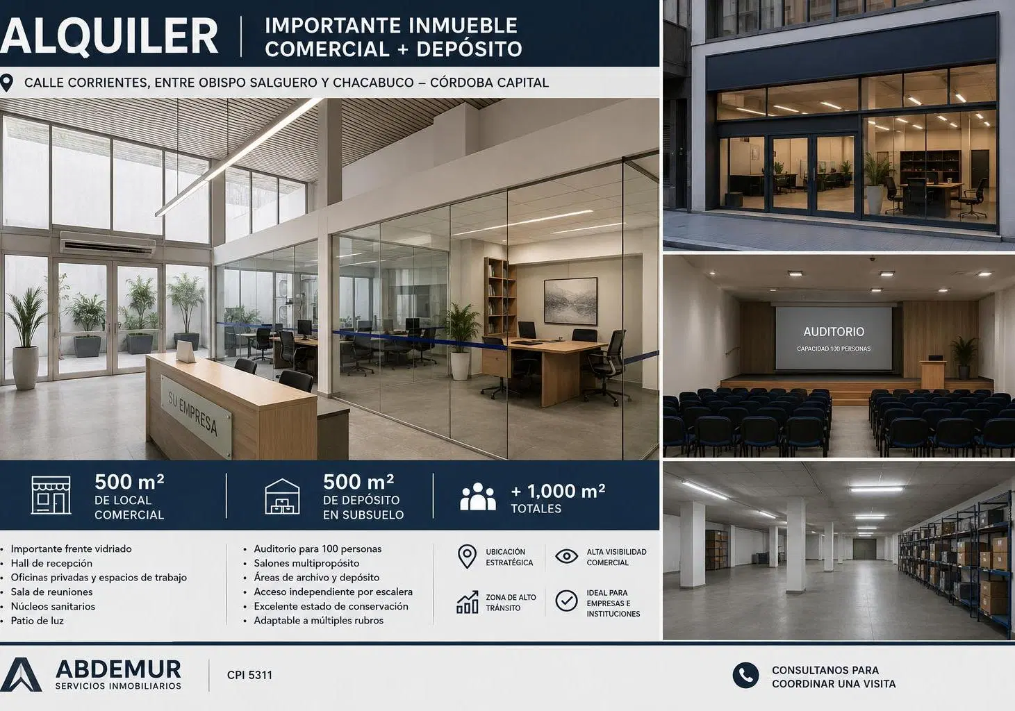 Alquiler local comercial + Depósito! 1