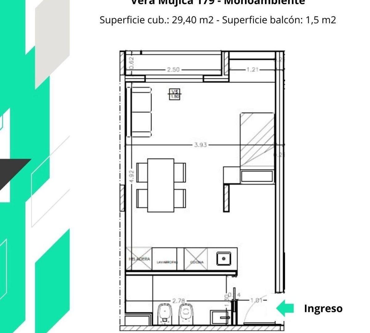 Departamento de 1 dormitorio en venta - Pichincha