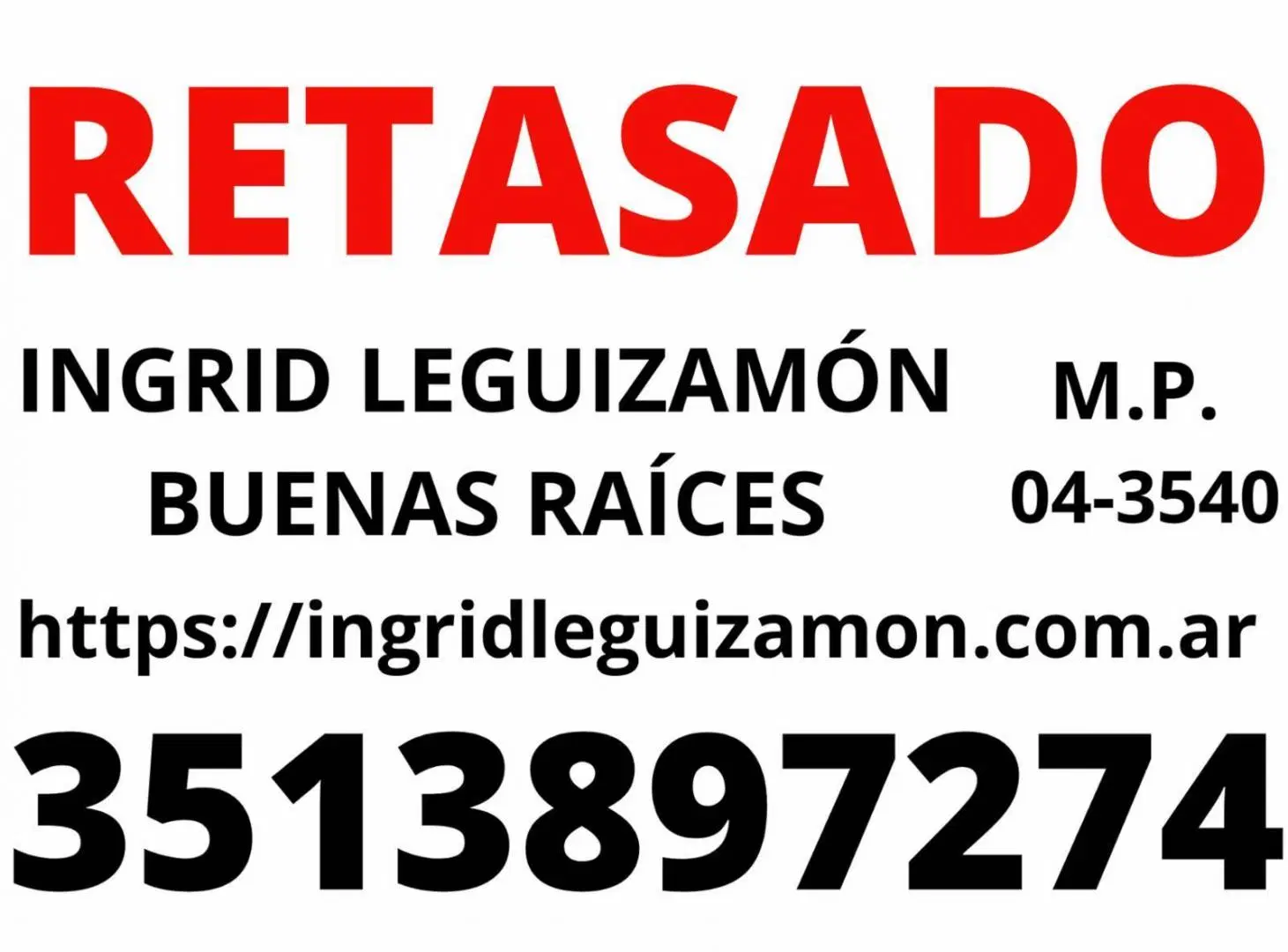 Retasado Venta Lote 30 382m2 a mtrs de Av. Sabattini z/Edificio Movistar en Barrio Rivadavia U$S60.0 4