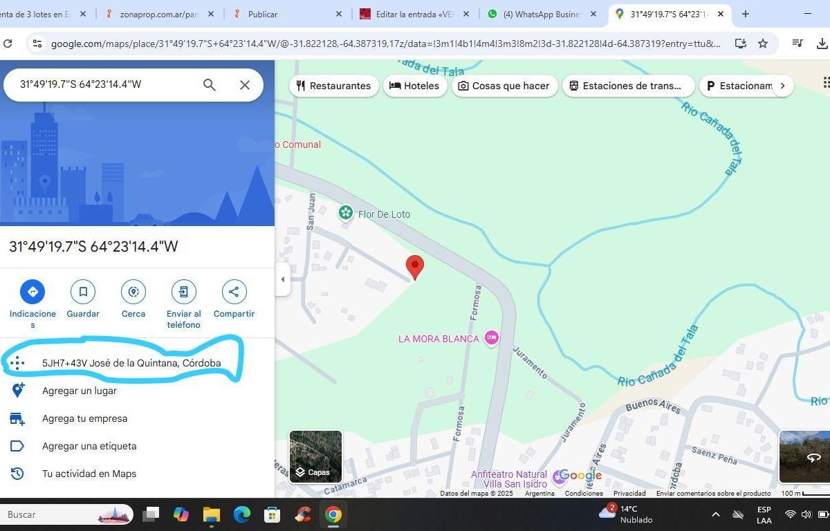 VENTA DE 3 LOTES EN COMUNA DE SAN ISIDRO