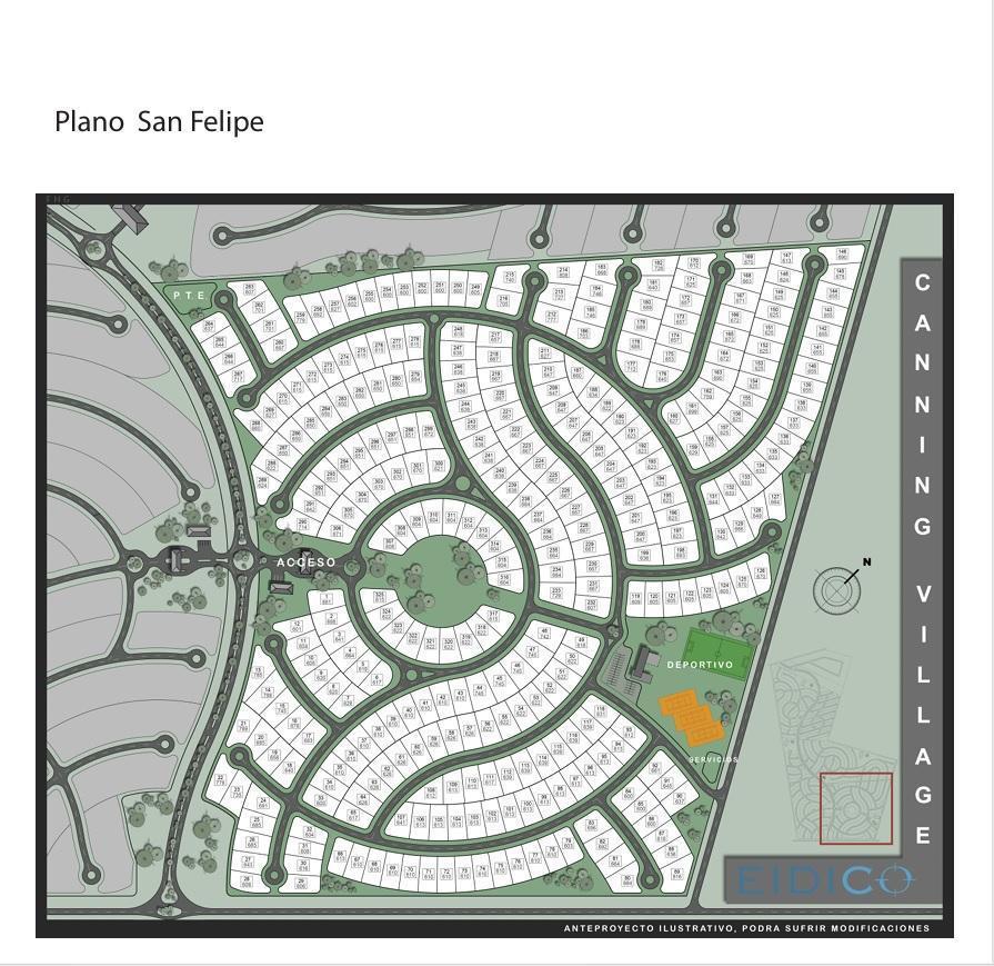 Terreno lote en Canning Barrio San Felipe listo para construir todos los servicios