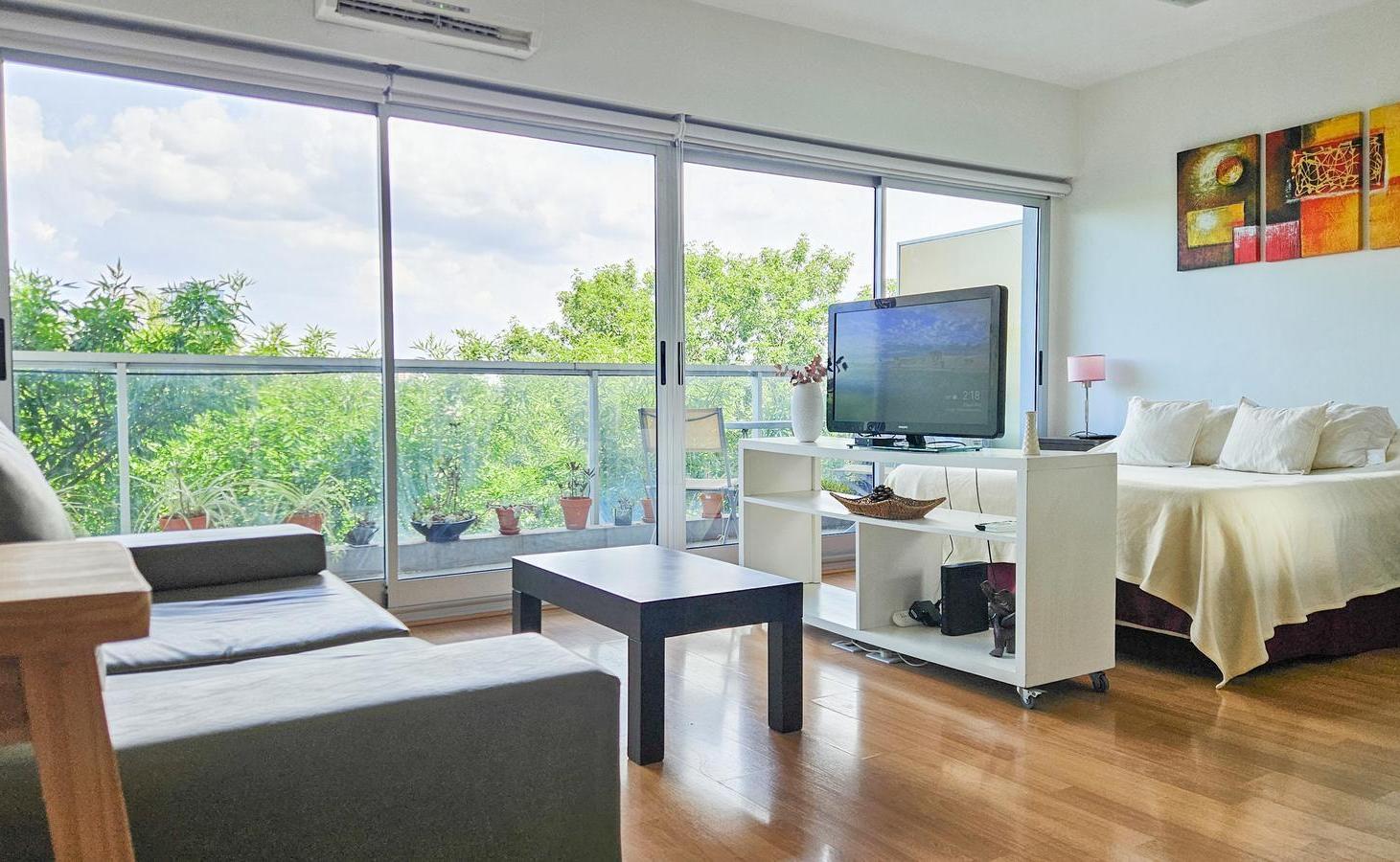 Excelente monoambiente equipado c/ balcon, laundry, gimnasio y piscina