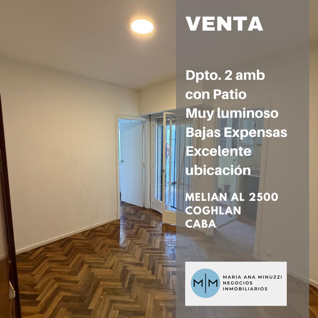 Foto de Departamento de 2 amb con patio en venta en Coghlan, imagen 1