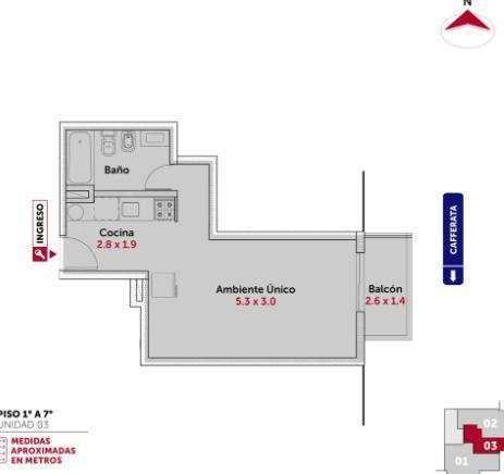 EN VENTA - MONOAMBIENTE A ESTRENAR CON BALCÓN - BARRIO ECHESORTU