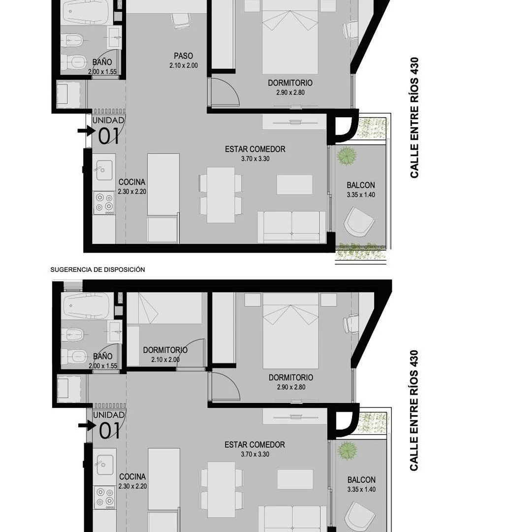 VENTA - DEPARTAMENTO UN DORMITORIO A ESTRENAR AL FRENTE CON BALCON - CENTRO RIO