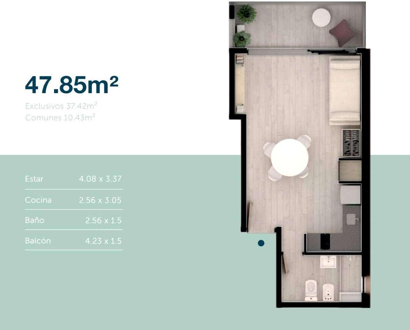 VENTA - DEPARTAMENTO MONOAMBIENTE - PICHINCHA