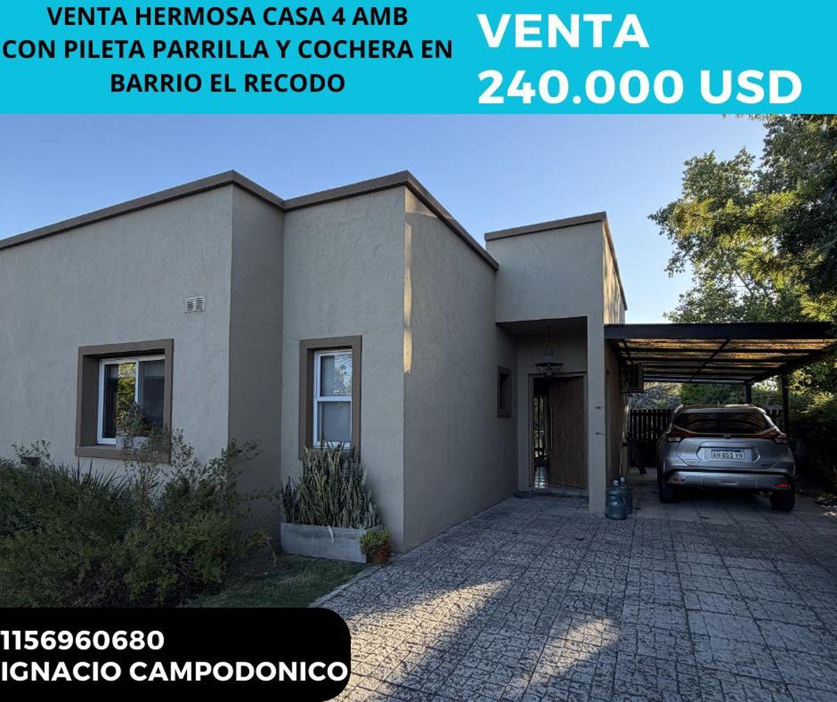 Venta hermosa casa 4 ambientes con parrilla pileta y cochera cubierta en barrio el recodo Escobar