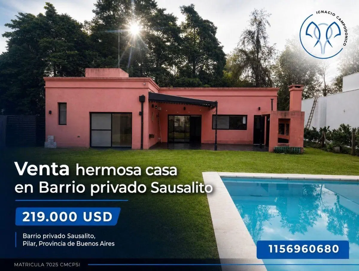 VENTA CASA 4 AMBIENTES EN BARRIO PRIVADO SAUSALITO 5