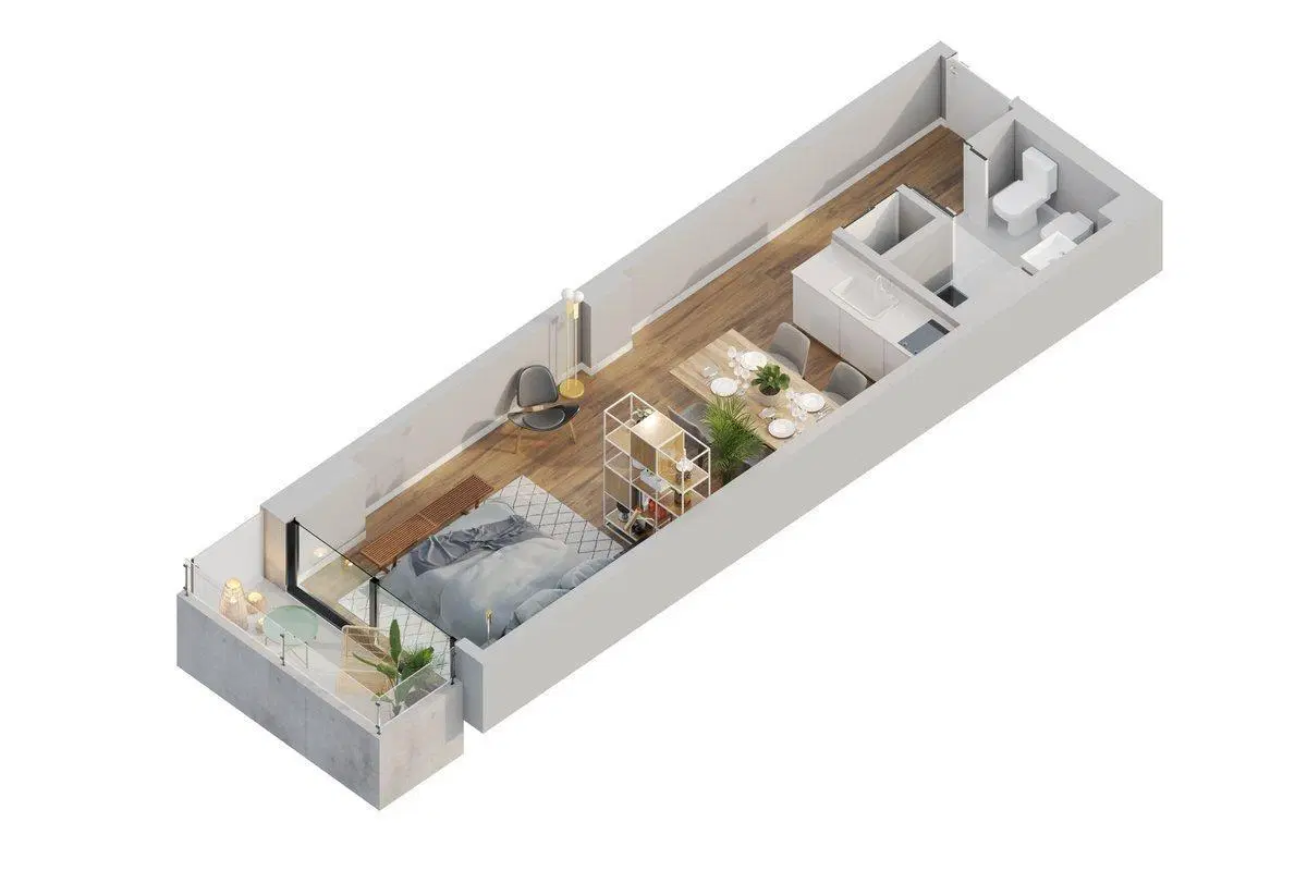 Venta Monoambiente Palermo con Balcón Pozo 2