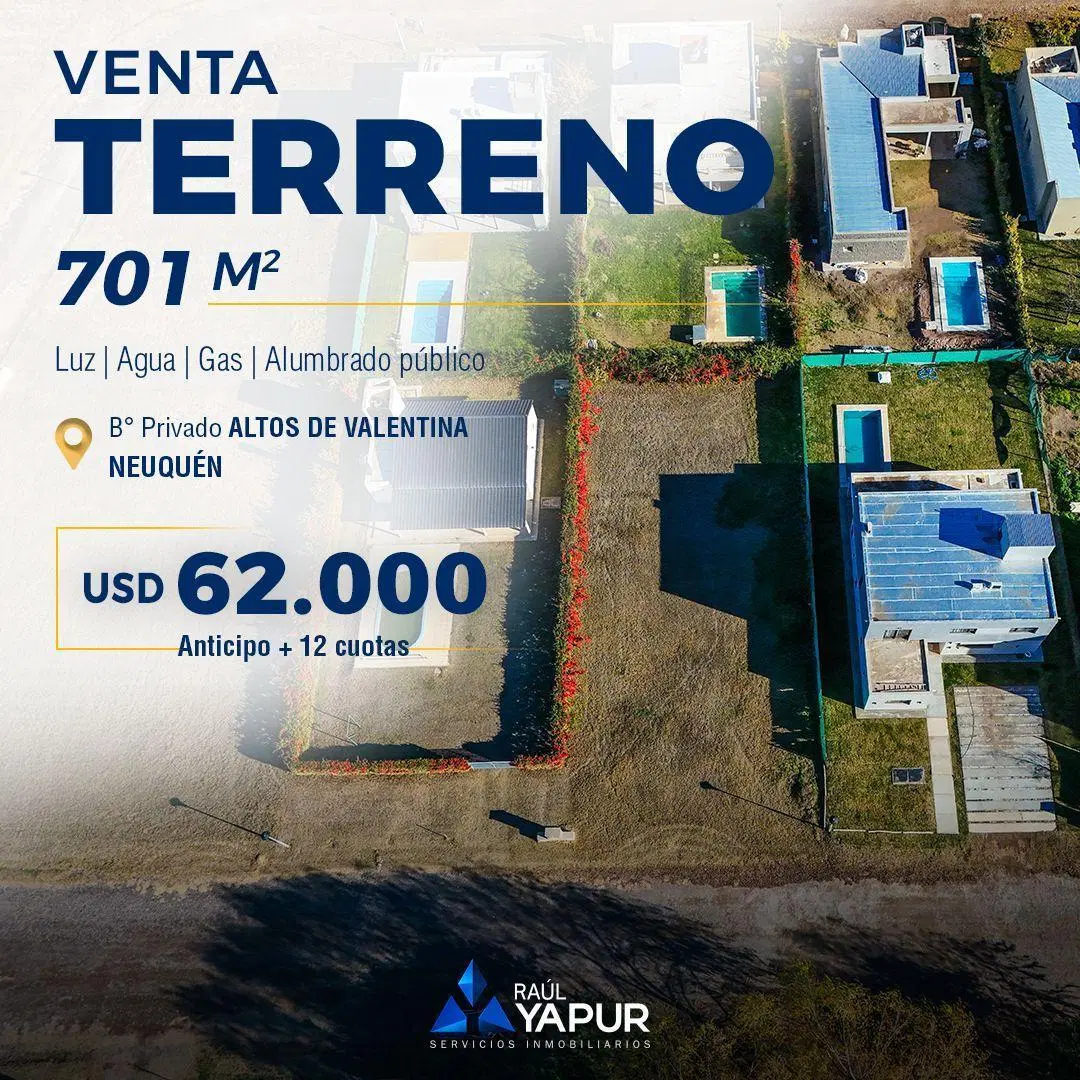 Terreno 701 m²  Barrio privado Altos de Valentina  Neuquén Capital 2