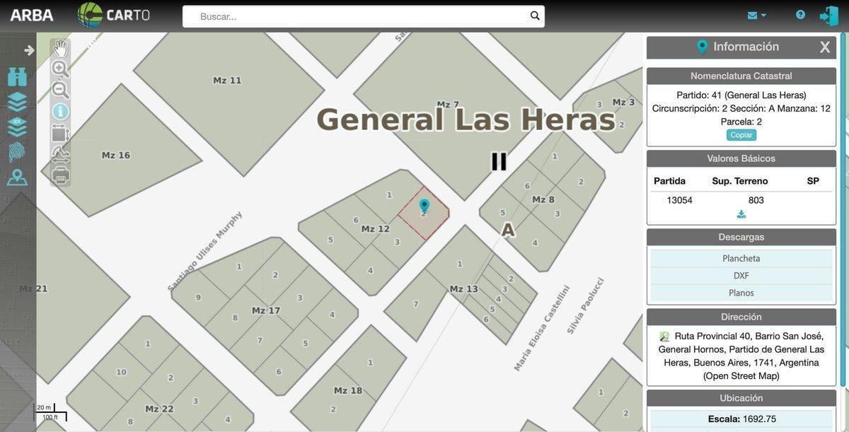 VENTA LOTE GRAL LAS HERAS A METROS DE RUTA 40