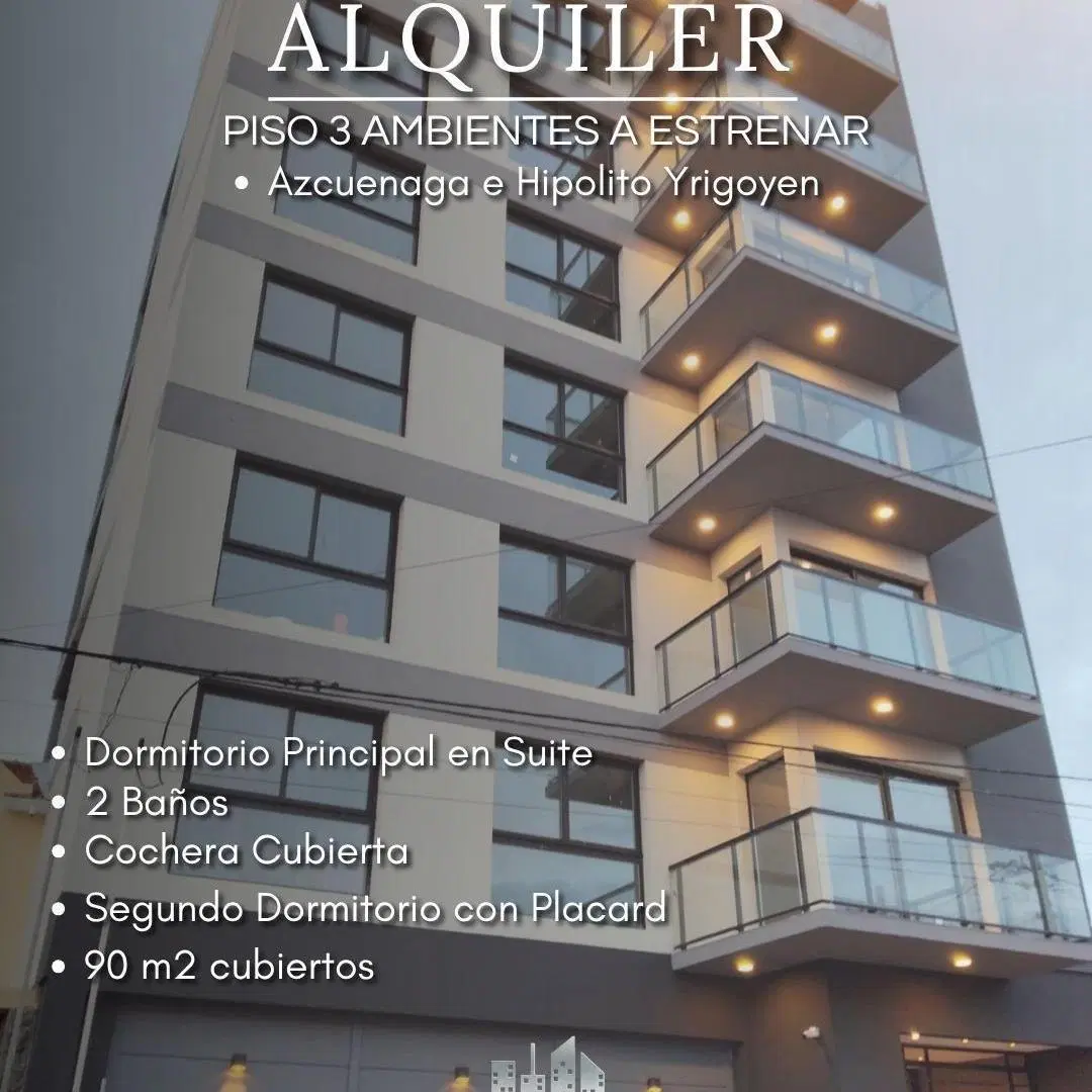 ALQUILER PISO 3 AMBIENTES A ESTRENAR CON COCHERA 5