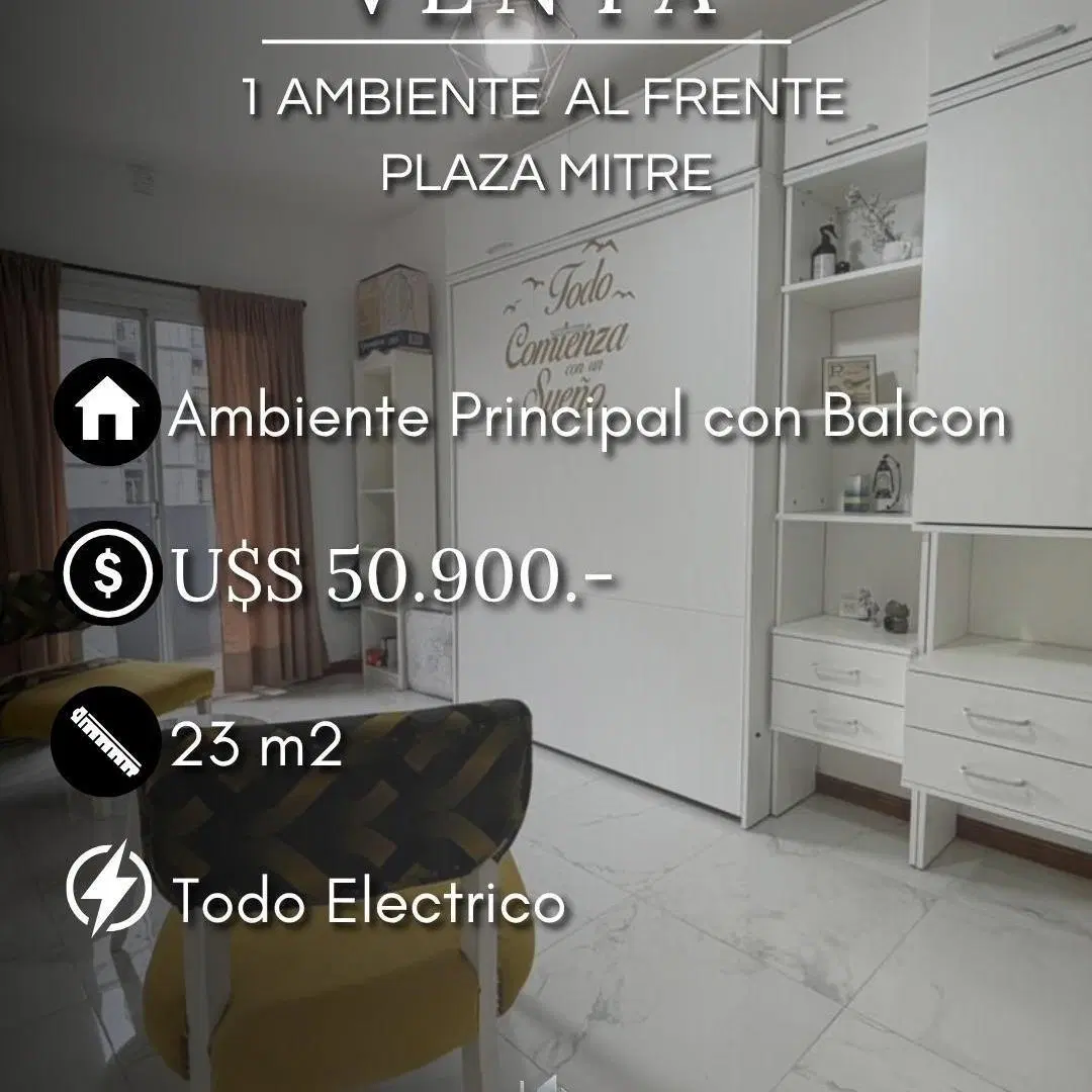 VENTA 1 AMBIENTE A LA CALLE CON BALCON, RECICLADO Y EQUIPADO 4