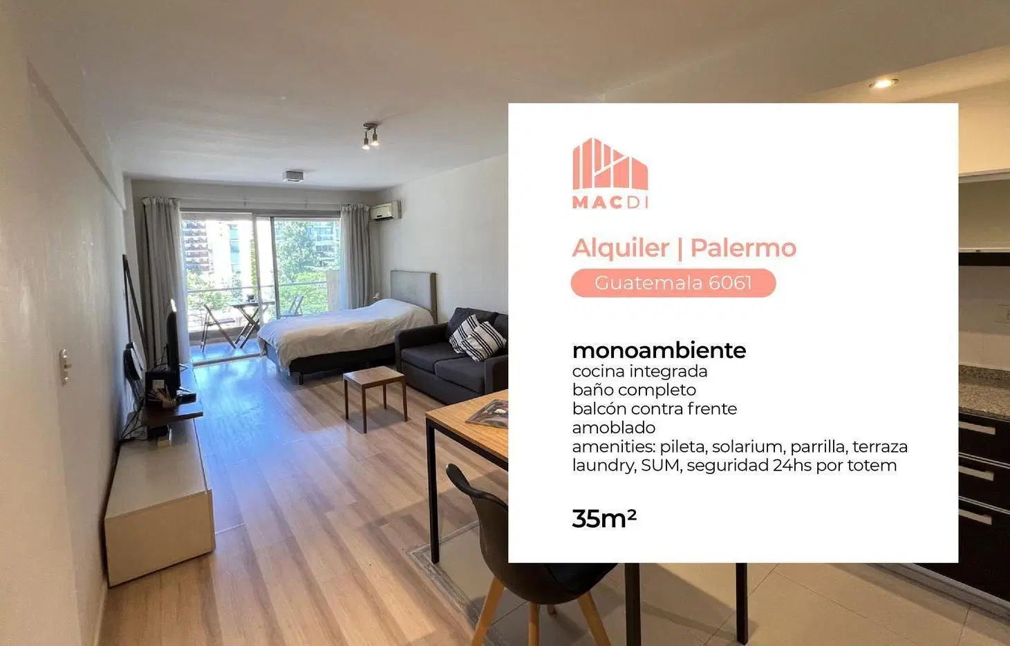 Excelente Dpto. en Alquiler amoblado con amenities. 4