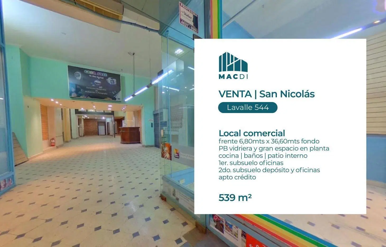 Excelente Local Comercial en Venta en Lavalle y Florida. 2