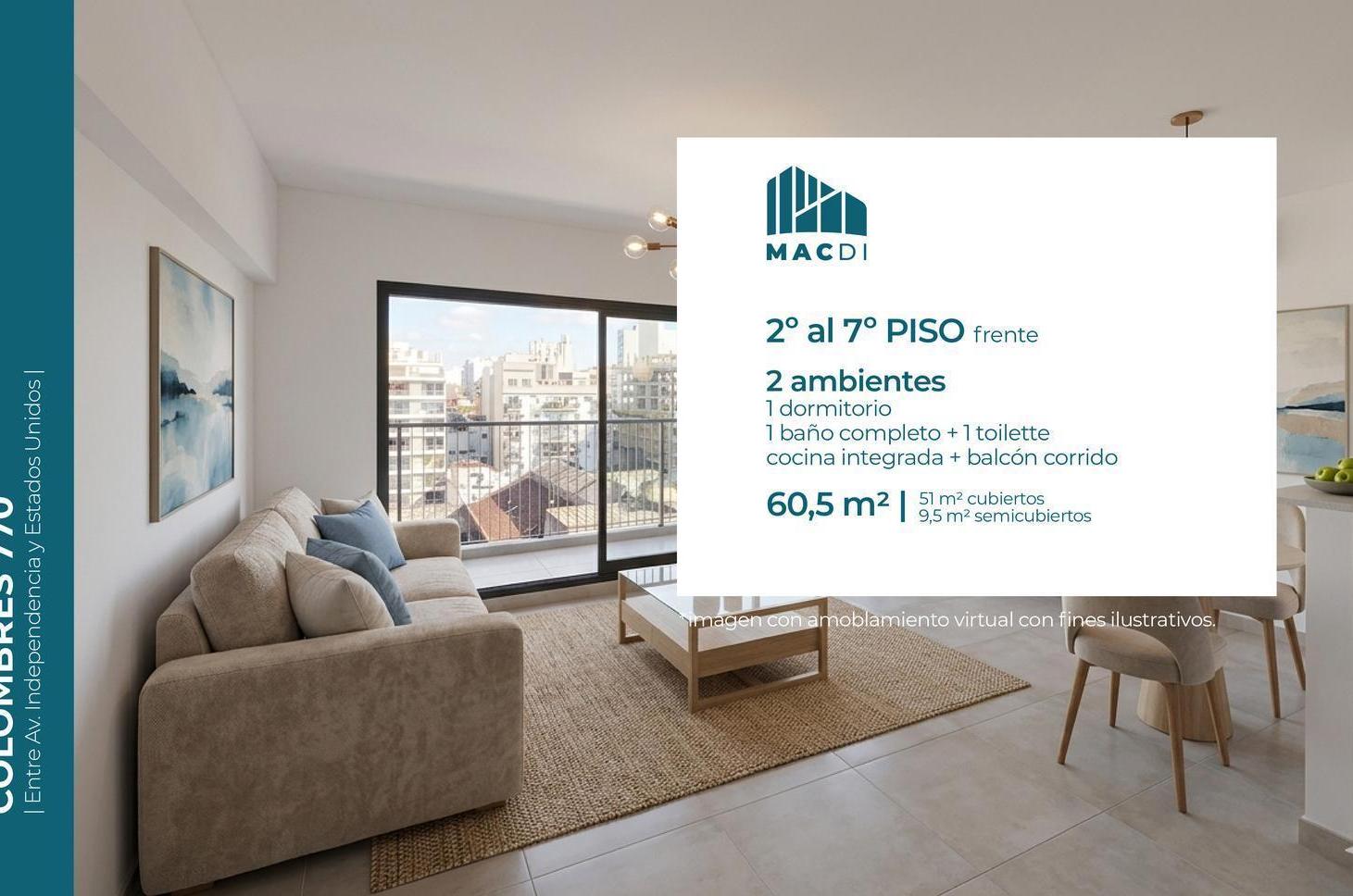 Foto de Excelente Departamento 2 ambientes a estrenar en Venta en Boedo, imagen 1