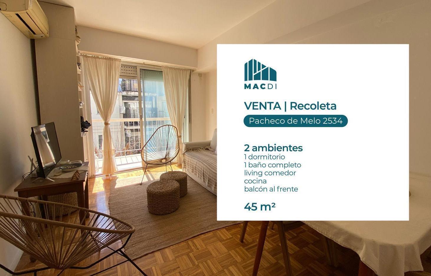 Foto de Excelente Dpto. 2 ambientes en Venta en Recoleta., imagen 2